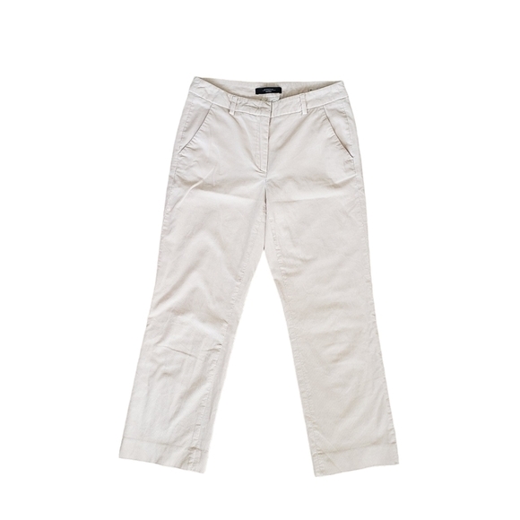 Max Mara Off White Corduroy Straight Leg Mid Rise Cropped Pants - Picture 2 of 11